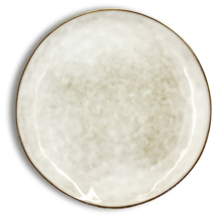 Assiette plate 27,5 cm Boral en grès beige - Ogo living