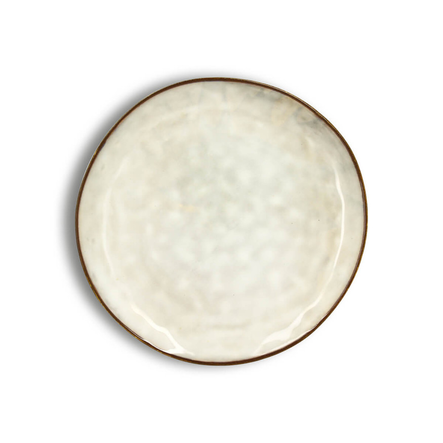 Assiette dessert 20 cm Boral en grès beige - Ogo living