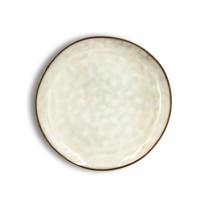 Assiette dessert 20 cm Boral en grès beige - Ogo living