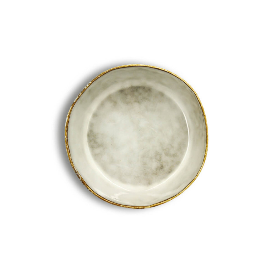 Assiette coupe 16 cm Boral en grès beige - Ogo living