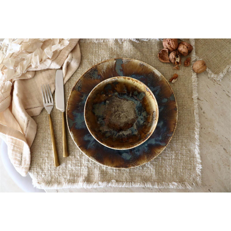 Saladier 16 cm en porcelaine marron Volcano - Novastyl
