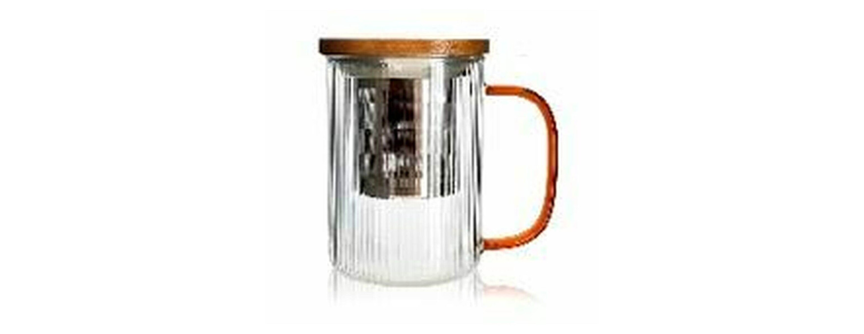Tisanière Karl en verre borosilicate anse ambre 475ml - Ogo