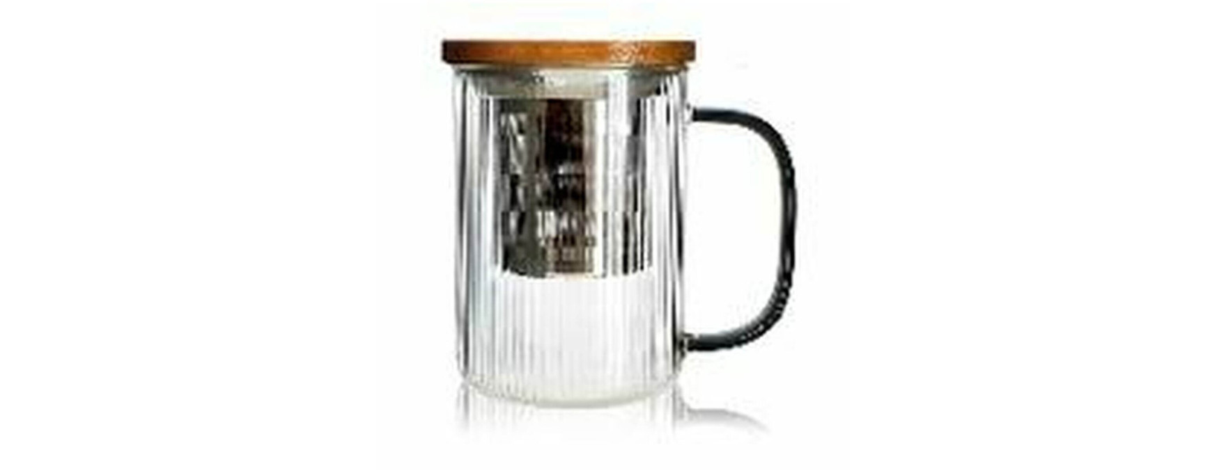 Tisanière Karl en verre borosilicate anse gris fumé 475ml -