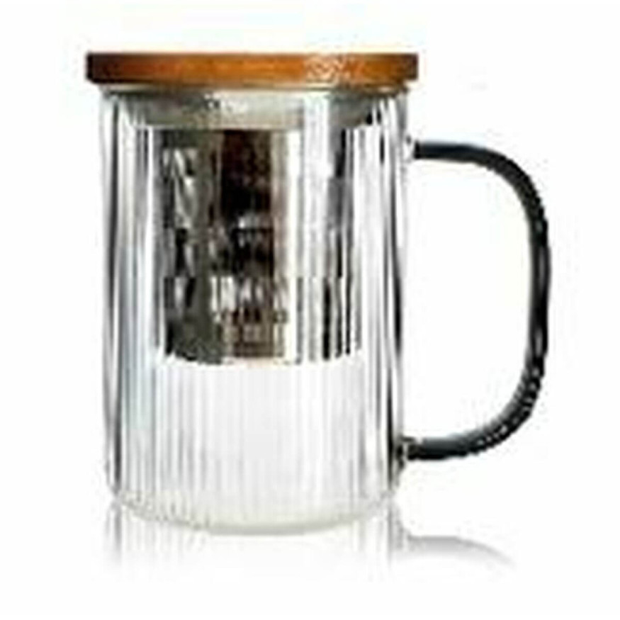 Tisanière Karl en verre borosilicate anse gris fumé 475ml - 