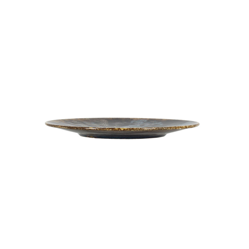 Assiette dessert 20 cm en porcelaine marron Volcano - Novast