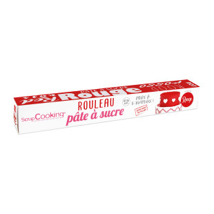 Rouleau de pâte à sucre rouge 36 cm 430 gr - Scrapcooking