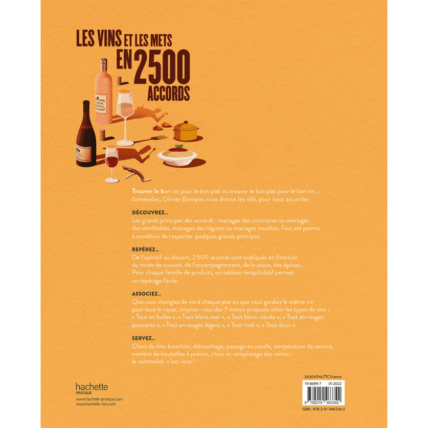Les vins et les mets en 2500 accords - Hachette vin