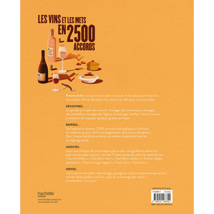 Les vins et les mets en 2500 accords - Hachette vin