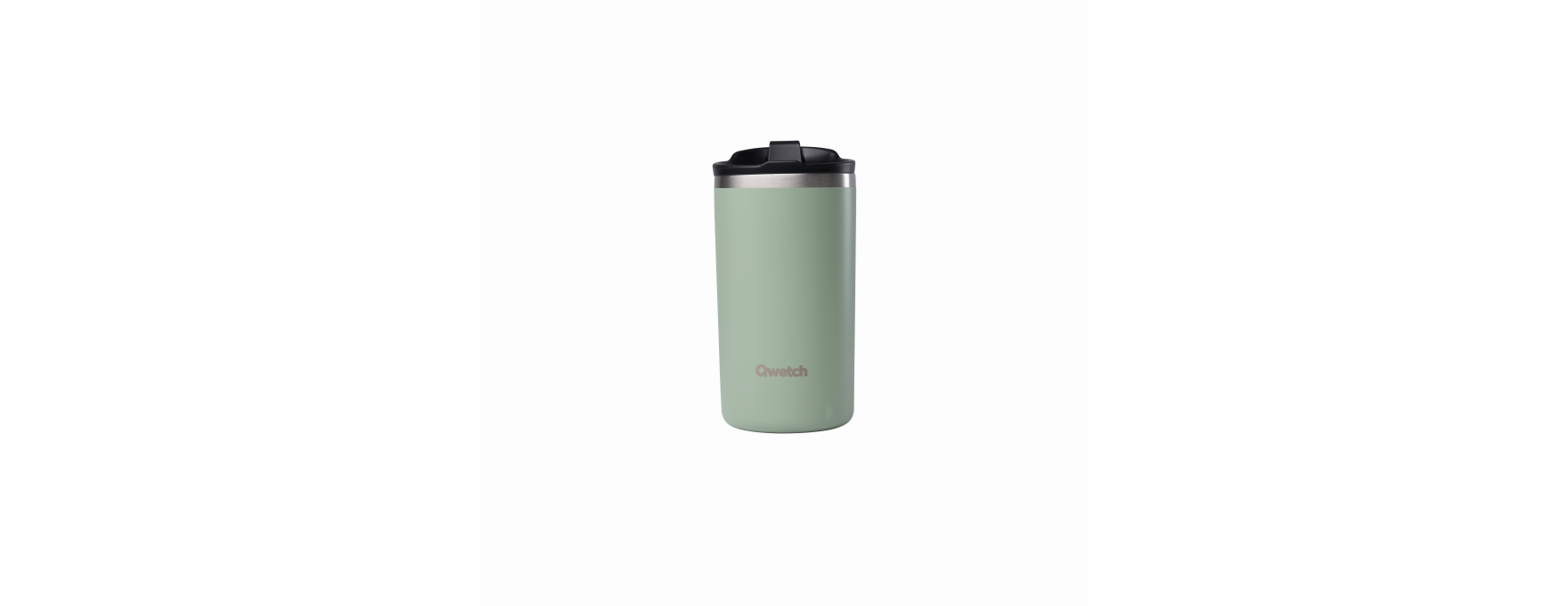 Travel mug isotherme inox vert tilleul - 350ml - Qwetch