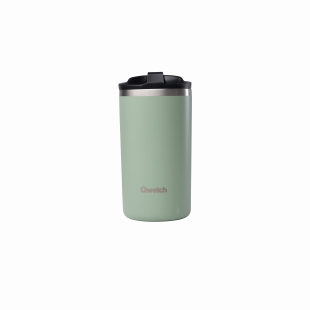 Travel mug isotherme inox vert tilleul - 350ml - Qwetch