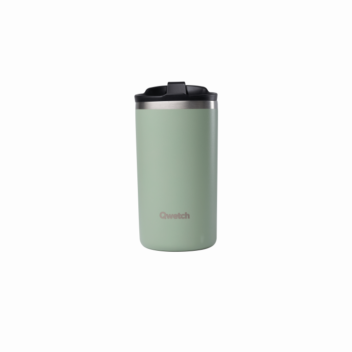 Travel mug isotherme inox vert tilleul - 350ml - Qwetch