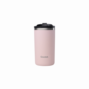Travel mug isotherme inox pastel  rose - 350ml - Qwetch