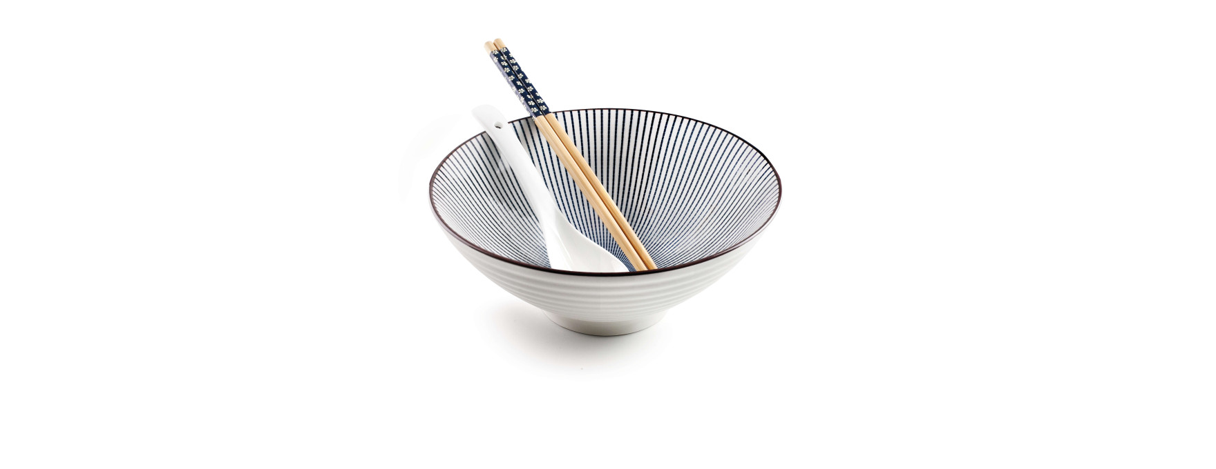 Bol à ramen 20,7cm avec cuillére et baguettes HAKATA - Ibili