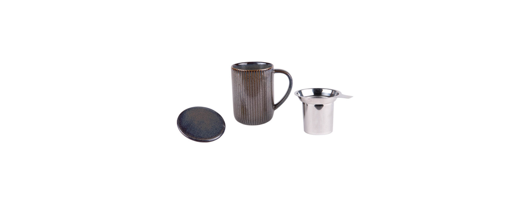 Tisanière avec filtre 0,47l noir bleu Tiao - Table passion