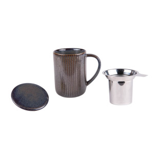 Tisanière avec filtre 0,47l noir bleu Tiao - Table passion