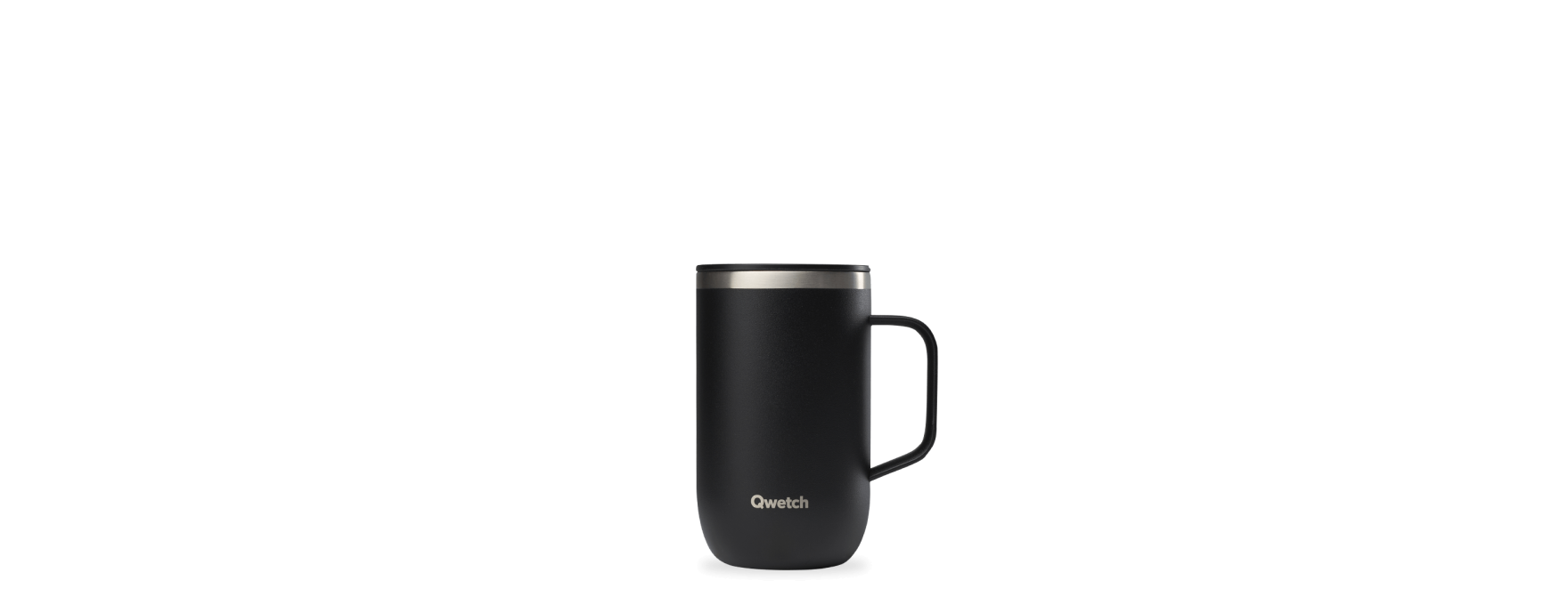 Travel mug isotherme avec anse inox noir - 470ml- Qwetch
