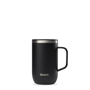 Travel mug isotherme avec anse  inox noir - 470ml- Qwetch
