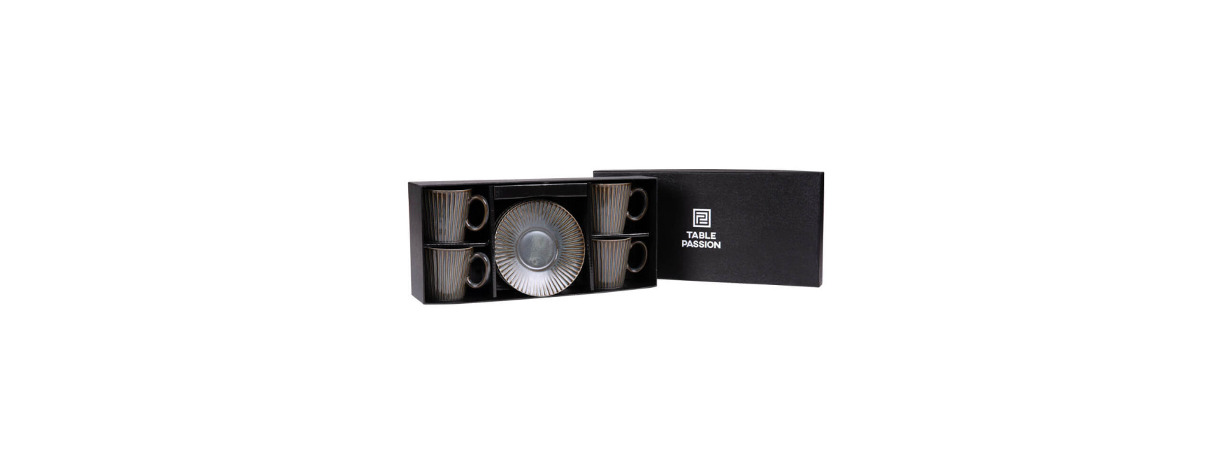 Coffret 4 tasses 22cl Liv Bleu - Table passion