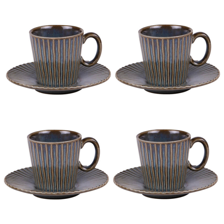 Coffret 4 tasses 22cl Liv Bleu - Table passion