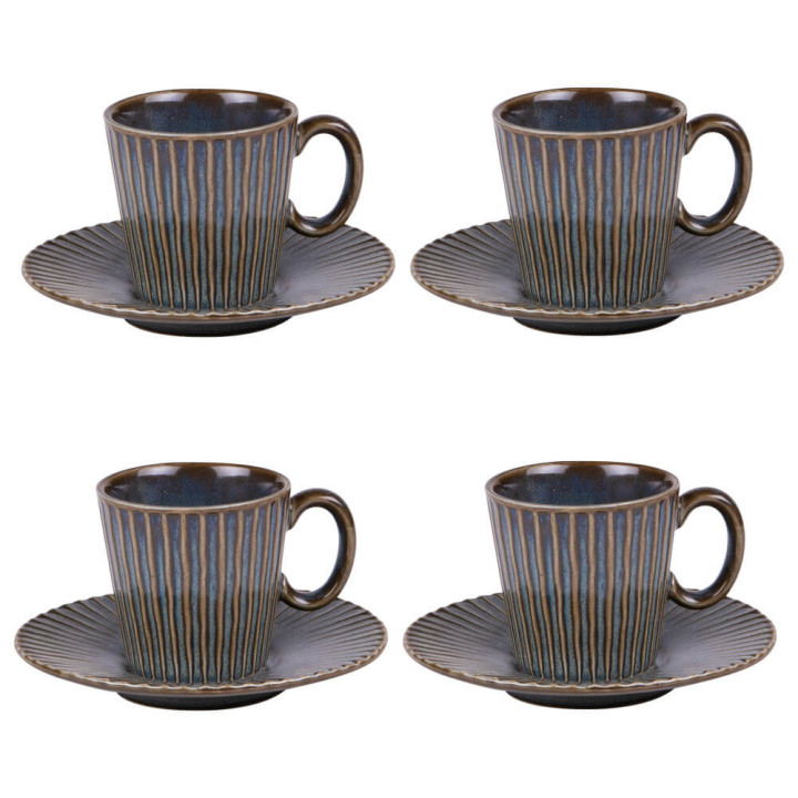 Coffret 4 tasses 22cl Liv Bleu - Table passion