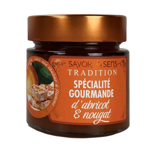 Confiture spécialité gourmande : abricot et nougat 270 gr - Savor et sens