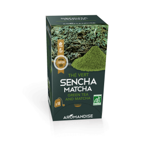 18 sachets de thé vert sencha matcha 2 gr - Aromandise