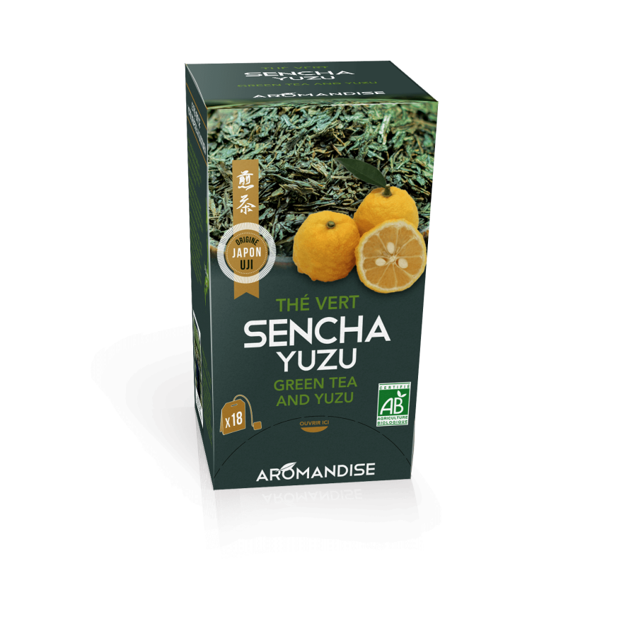 18 sachets de thé vert sencha et yuzu 2 gr - Aromandise