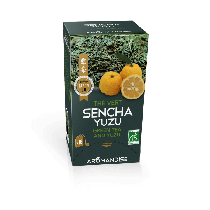 18 sachets de thé vert sencha et yuzu 2 gr - Aromandise