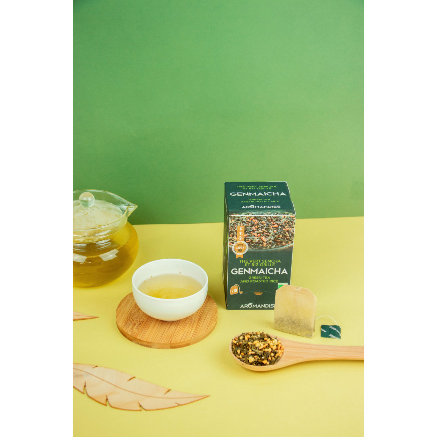 18 sachets de thé vert et riz Genmaicha 2 gr - Aromandise