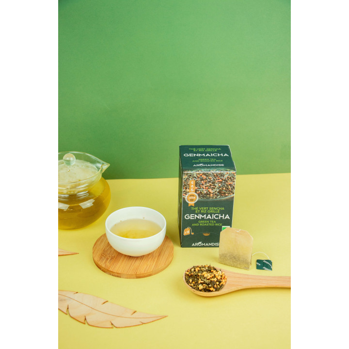 18 sachets de thé vert et riz Genmaicha 2 gr - Aromandise