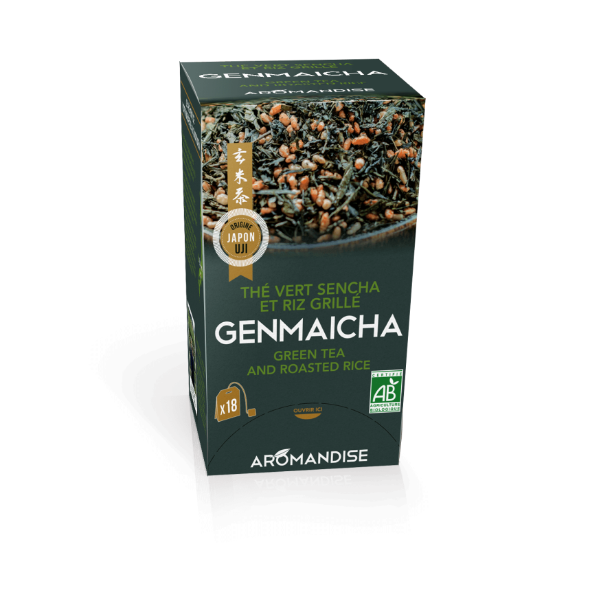 18 sachets de thé vert et riz Genmaicha 2 gr - Aromandise