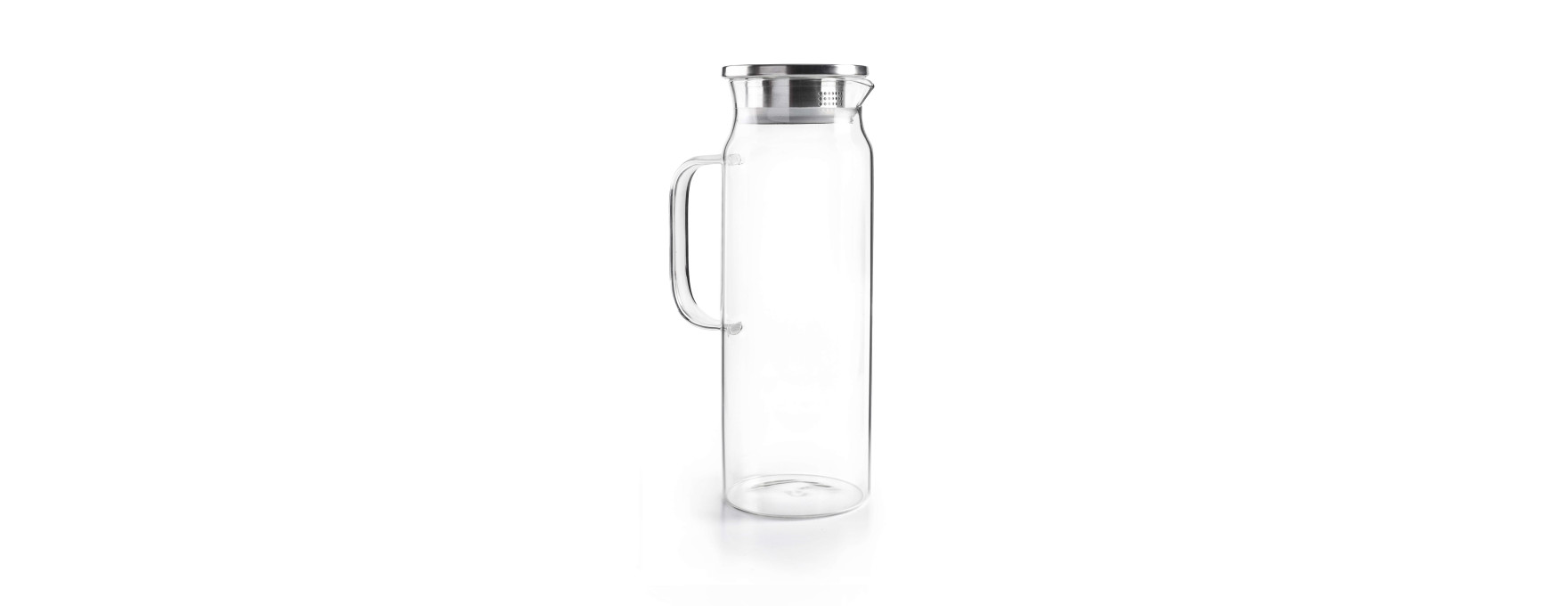 Pichet en verre borosilicate 1,5L avec bouchon filtre inox -