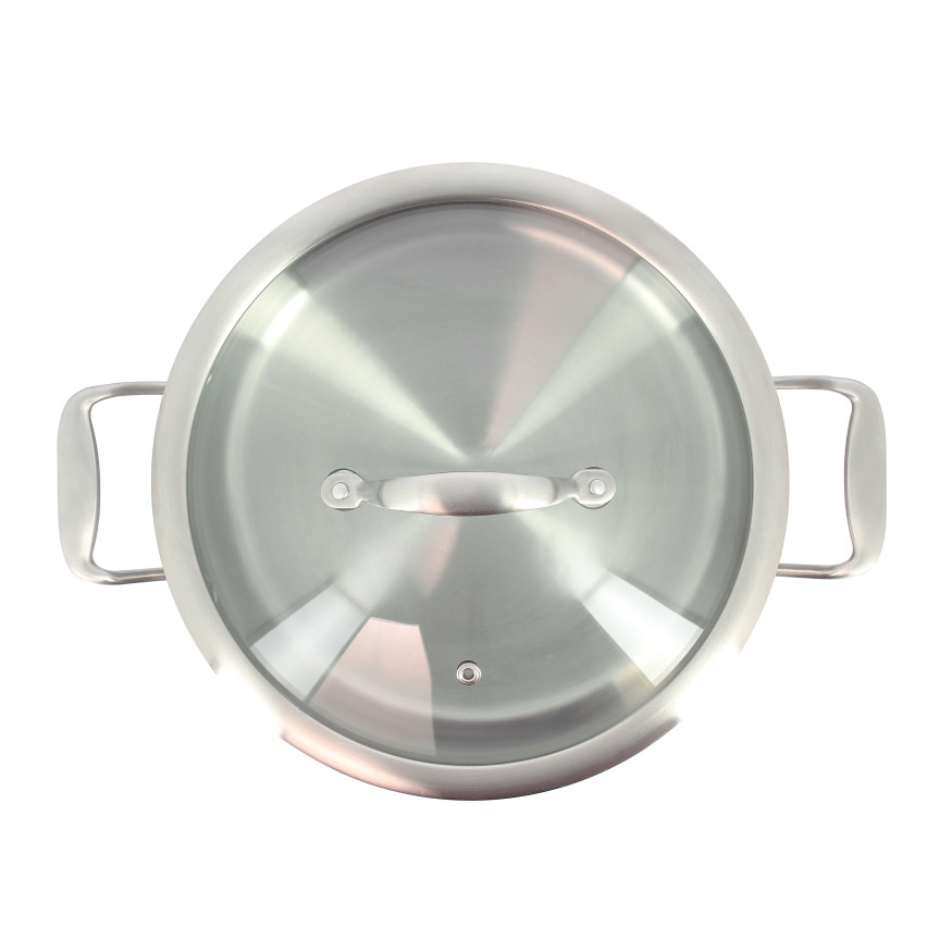 Faitout triply 24 cm inox avec couvercle verre sans PFAS - M