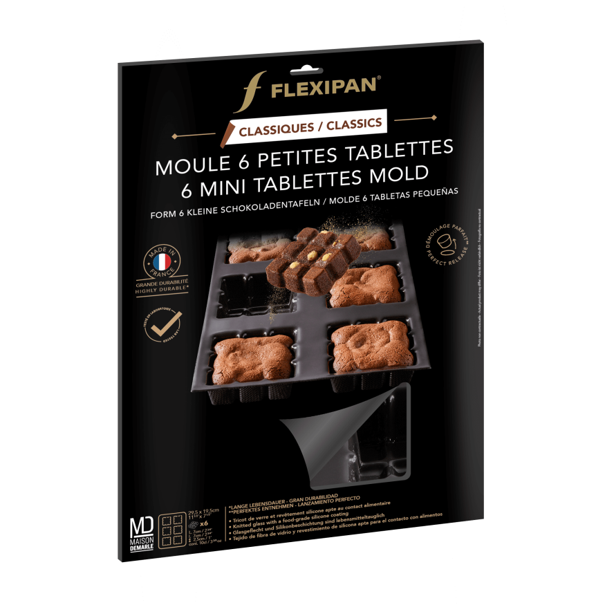 Moule en silicone et tricot de verre 6 petites tablettes 7 x