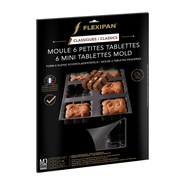Moule en silicone et tricot de verre 6 petites tablettes 7 x