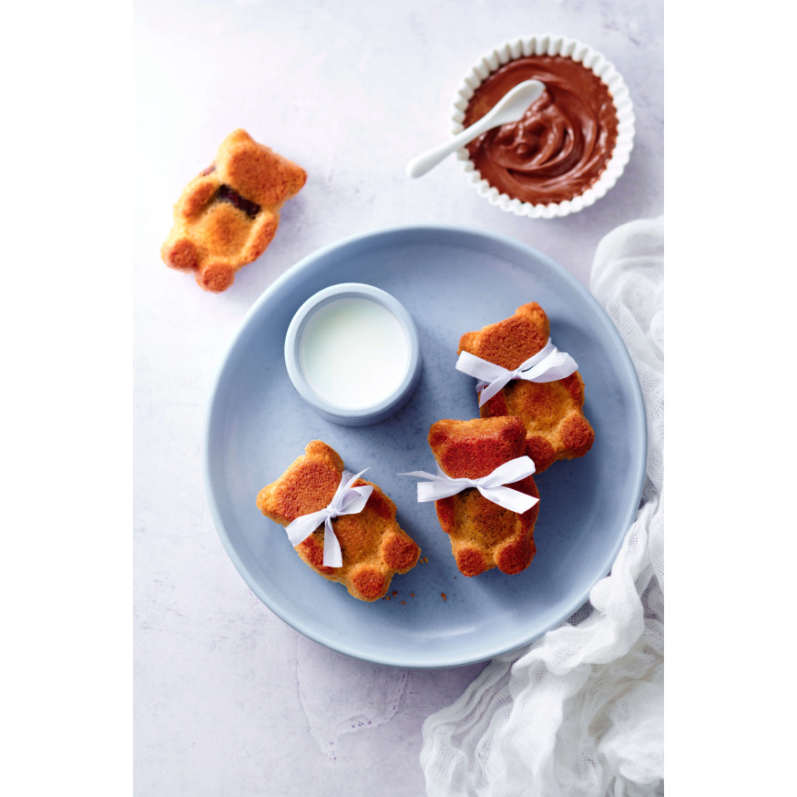 Moule en silicone et tricot de verre 9 oursons - Flexipan