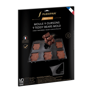 Moule en silicone et tricot de verre 9 oursons - Flexipan