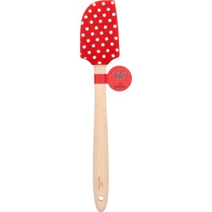 Spatule rouge à pois avec manche en bois 32.5 cm - Birkmann