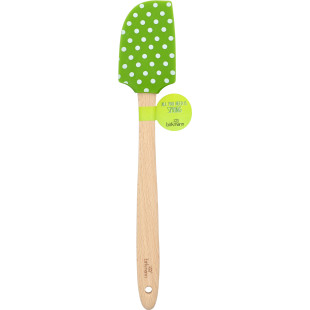 Spatule verte à pois avec manche en bois 32.5 cm - Birkmann