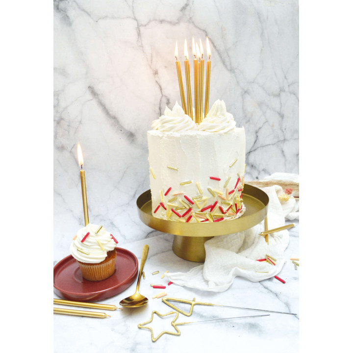 12 bougies hautes dorées 12 cm - Scrapcooking