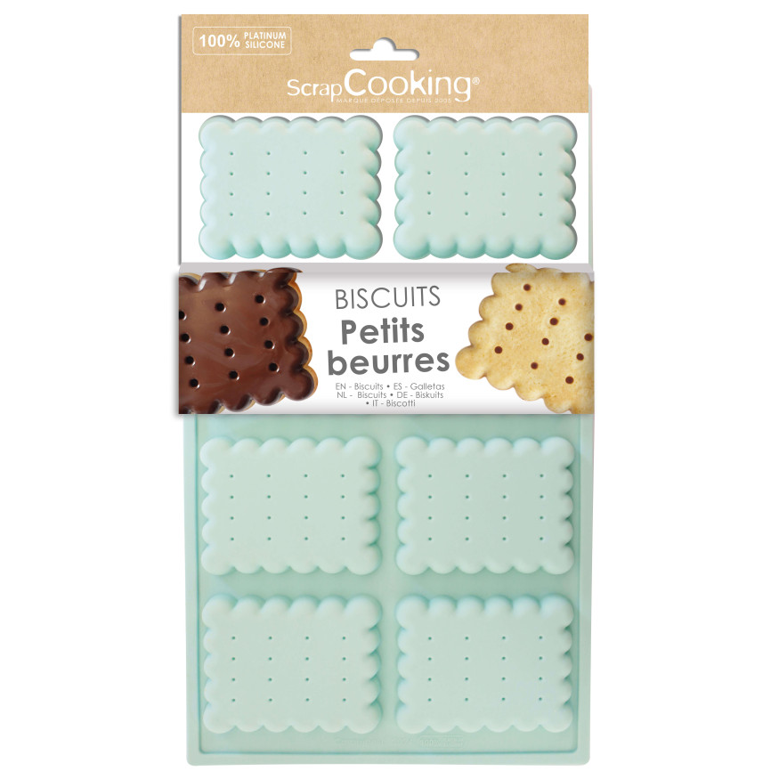 Moule en silicone 8 biscuits petit beurre 5.5 x 7 cm - Scrap