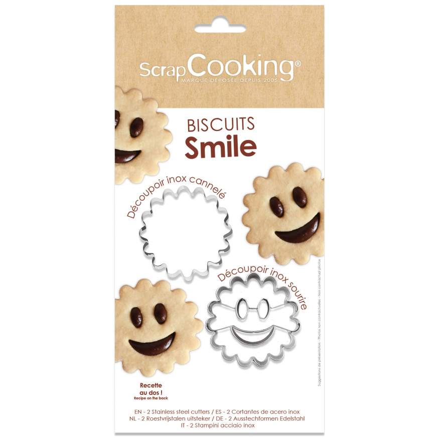 2 emporte-pièces en inox sourire smile : idéal pour biscuits