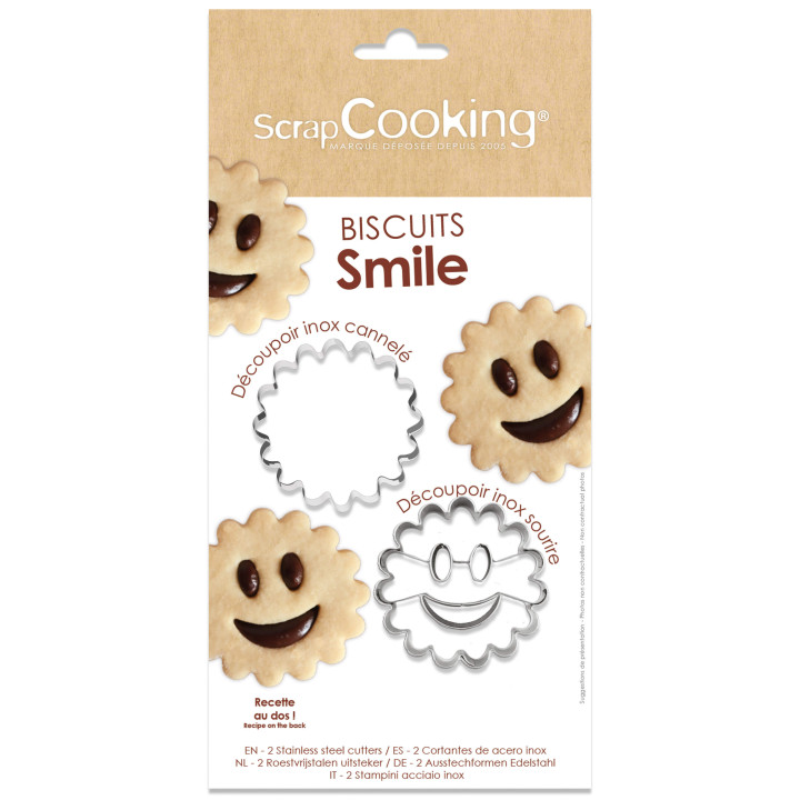 2 emporte-pièces en inox sourire smile : idéal pour biscuits