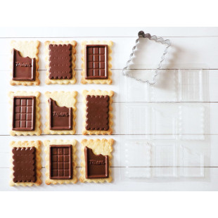 Set biscuits school tablette de chocolat : emporte-pièce et moule à chocolat
