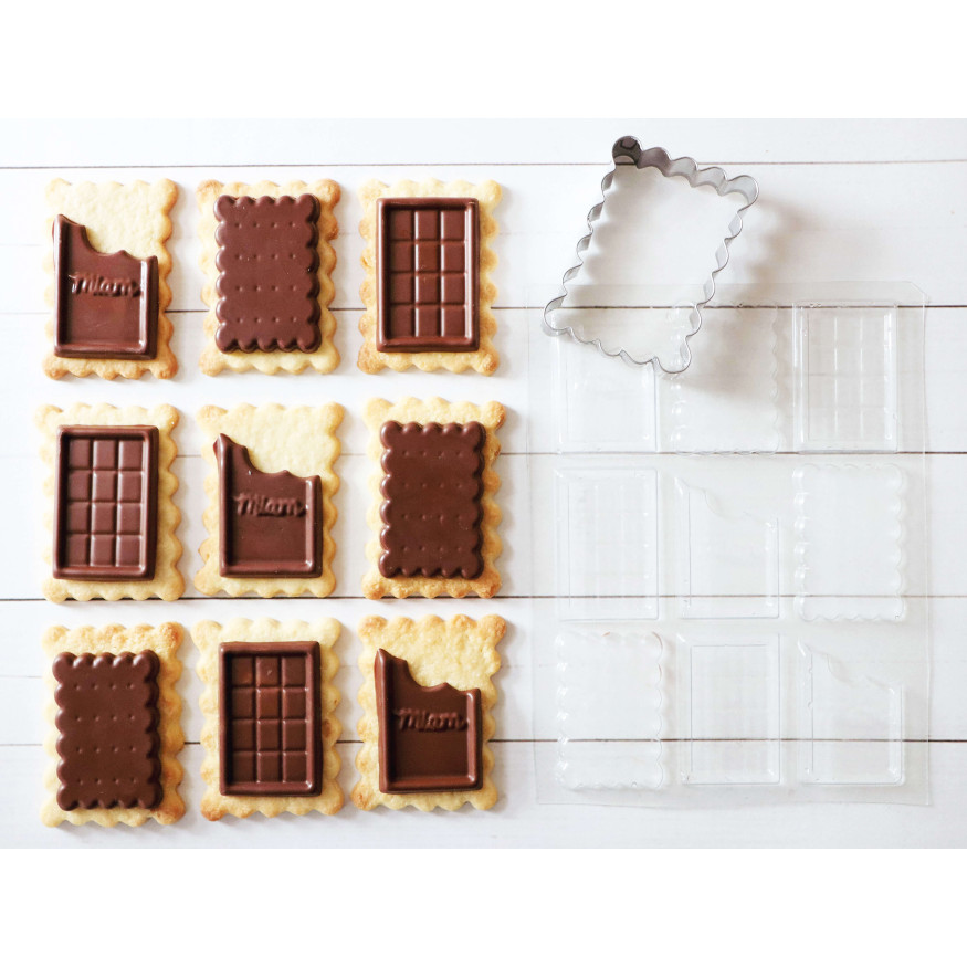 Set biscuits school tablette de chocolat : emporte-pièce et moule à chocolat