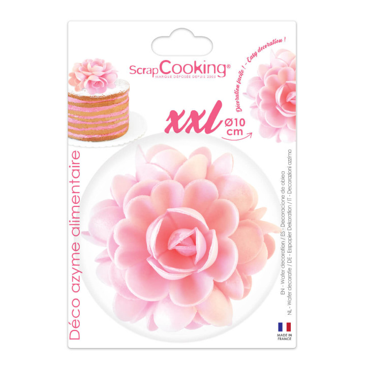 Fleur en azyme rose XXL 10 cm - Scrapcooking