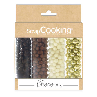 Décor à parsemer : set de décors chocolatés et dorés Choco Mix 38 gr - Scrapcooking