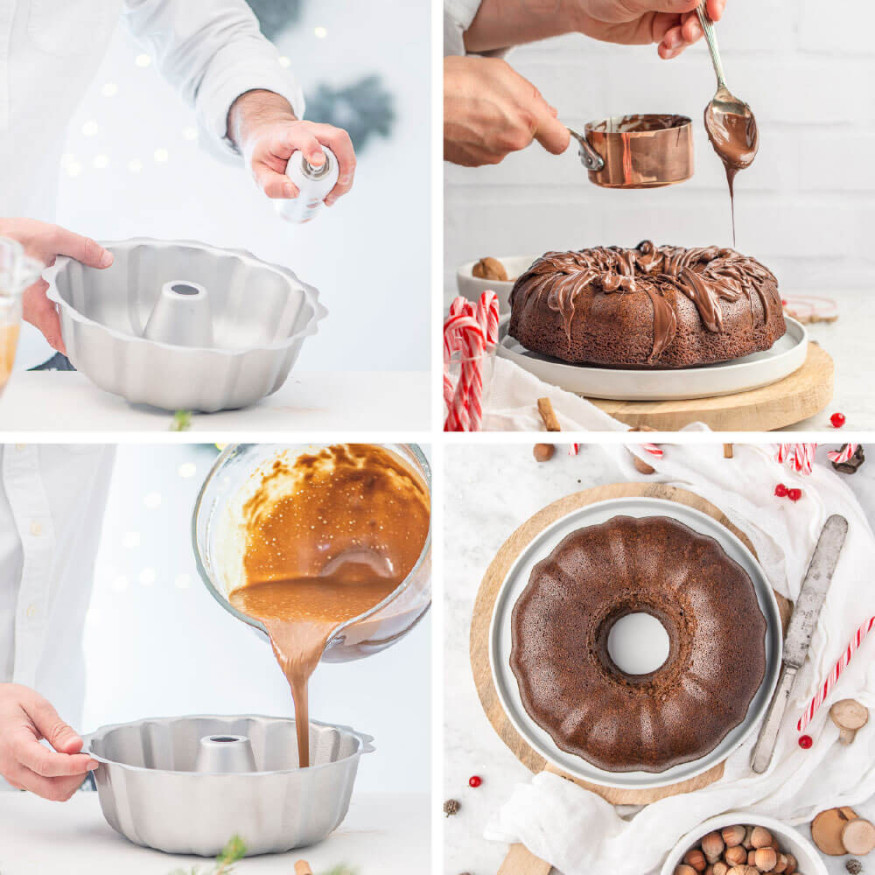 Moule à bundt cake en métal antiadhésif 27 x 8.5 cm - Decora