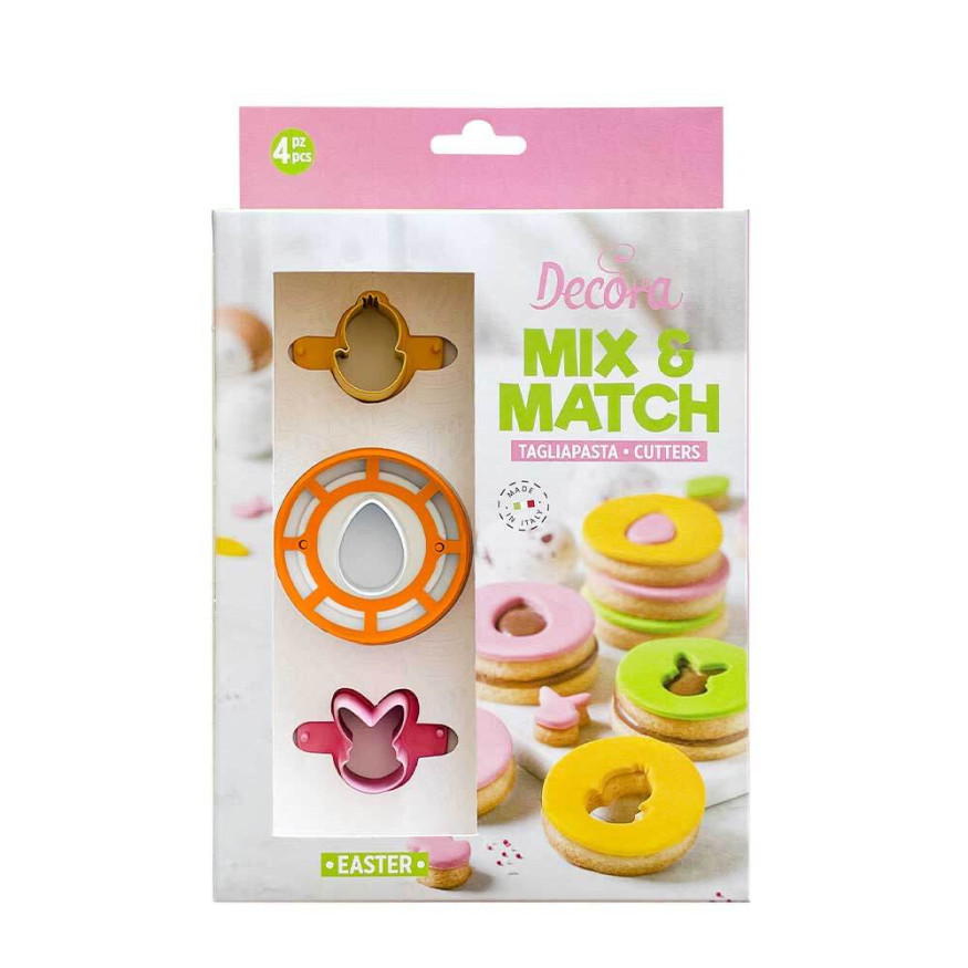 Lot de 1 emporte-pièce et 3 formes en plastique Mix & Match