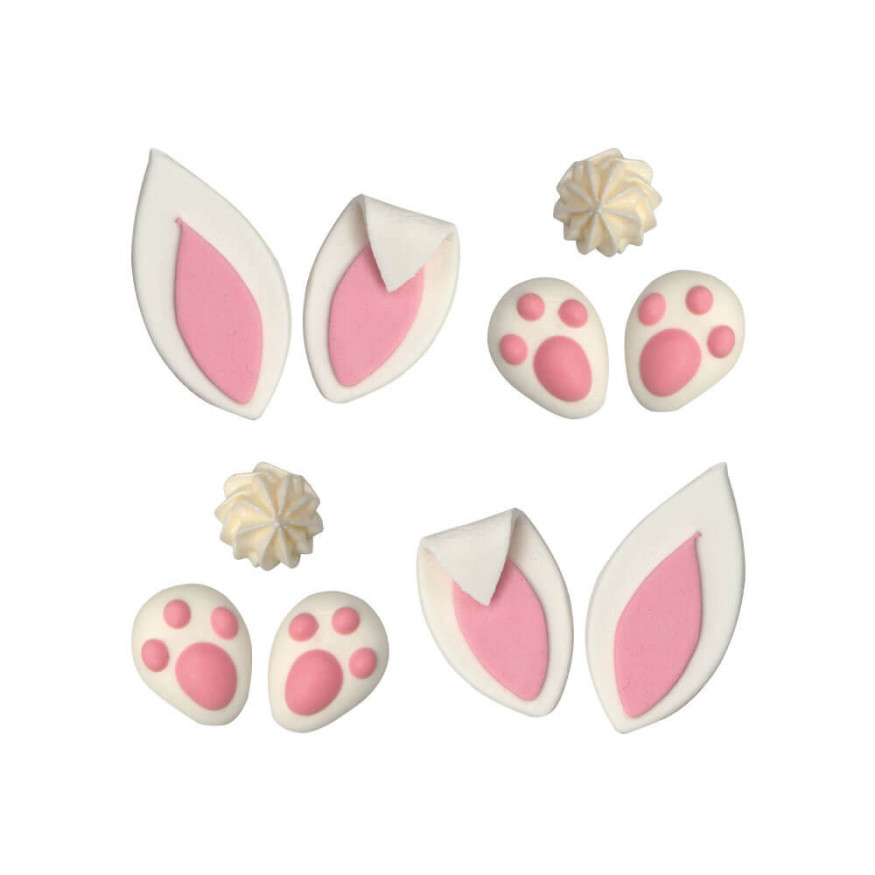 Plaque de décors comestibles : décors en sucre Lapin de Pâqu